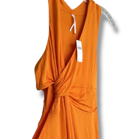 NWT By Anthropologie Asymmetrical Halter Orange Mini Dress Size Large - Picture 7 of 15